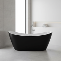 Baignoire autoportante en acrylique écologique de luxe durable pour spa intérieur avec drain, design moderne, bassin de bain
