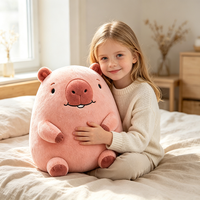 Peluche Capybara Rose Ultra Douce Kawaii avec Détail de Dentition pour Décoration Esthétique de Chambre et Cadeau