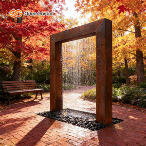 Rideau d'eau <span class=keywords><strong>de</strong></span> pluie en acier Corten rideau d'eau extérieur <span class=keywords><strong>fontaine</strong></span> d'eau <span class=keywords><strong>de</strong></span> <span class=keywords><strong>jardin</strong></span> extérieur - Product Image 3