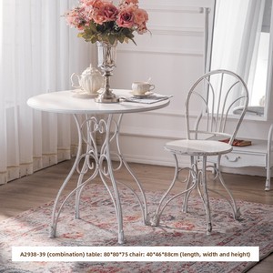 Pháp-phong cách cổ điển rèn sắt Bàn cà phê tựa lưng ghế lãng mạn ngoài trời sân ban công thiết lập cho buổi chiều trà - Product Image 6