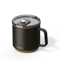 Bouteilles d'eau en acier inoxydable à double paroi de 14 oz/410 ml en gros, tasses à thé au lait thermos 304, tasses à café avec poignée
