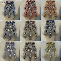 WDPE-099 Patch brodé personnalisable fait main avec grandes pierres et mini-appliques en strass pour costume, vêtements et chapeau