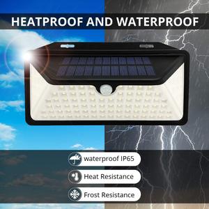 Outdoor IP65 Waterproof Solar Security <b>Lights</b> for Garden 102LED 6000K Daylight 3 Lighting Modes <b>Motion</b> <b>Sensor</b> Wall Mount - Product Image 3