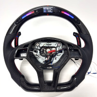 Volant LED RPM pour Mercedes Benz AMG W176 W177 W205 W206, version améliorée en fibre de carbone pour l'intérieur