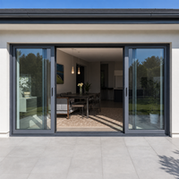 Porte coulissante en aluminium à grande ouverture pour patio, glissement fluide, vue panoramique, verrouillage sécurisé, économie d'énergie pour usage résidentiel