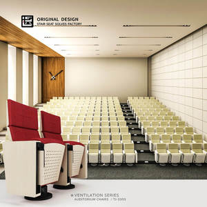 Asientos de Auditorio Contemporáneos de Acero, Plegables, Ecológicos, con Espuma Viscoelástica y Función Reclinable para Iglesias, Escuelas y Teatros - Product Image 1