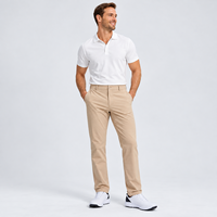 Celana Golf Kain Twill Stretch Jahitan Lurus Kancing Depan Saku Resleting Tersembunyi Produksi Khusus