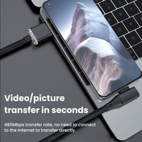 Kabel USB C ke Type C 90 Derajat 2026 120w Pengisian Cepat untuk Kabel Data Pengisian Daya USB A ke USB C 15