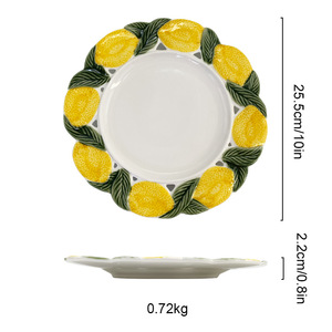 SYL <span class=keywords><strong>Assiette</strong></span> en céramique citron style européen Bol créatif Vaisselle ménagère Fruits Table basse <span class=keywords><strong>Assiette</strong></span> à dessert - Product Image 6