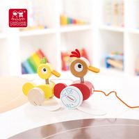 Vente chaude Enfants Apprentissage Précoce Jouer Animal En Bois Tirer Le Long Canard Jouet pour Enfants