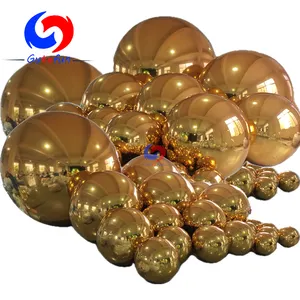 Benar-benar Menakjubkan dekorasi ulang tahun 18th besar balon tiup emas mengkilap bola emas raksasa