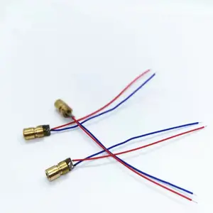 original 6mm 3V 5MW adjustable tube red dot module copper head laser diode sensor