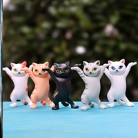 Figurines de chat en PVC de 5,3 cm en gros, figurines de chat dansant en PVC de 5,3 cm, supports de chat amusants