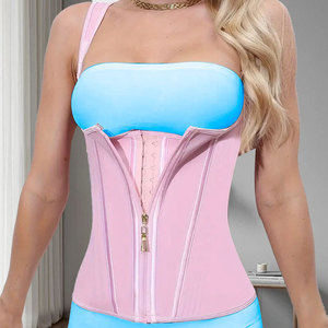 Top Modellante Retrò da Donna, Gilet in Lattice <span class=keywords><strong>per</strong></span> il Controllo della Pancia e <span class=keywords><strong>la</strong></span> Correzione della <span class=keywords><strong>Postura</strong></span>, con Cerniera, Traspirante, Ecologico, Antibatterico, Corsetto Imbottito <span class=keywords><strong>per</strong></span> <span class=keywords><strong>la</strong></span> Vita - Product Image 6