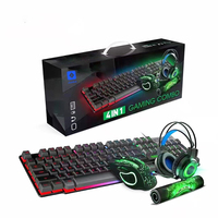 Set Kombo Gaming RGB Suspensi Kabel 4-in-1 Keyboard Mouse Headphone Mouse Pad untuk Konsol Game PC Gamer