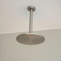 Mitigeur de douche mural de luxe moderne à trois trous en acier inoxydable avec double poignée, fonction pluie, cartouche céramique et barre coulissante