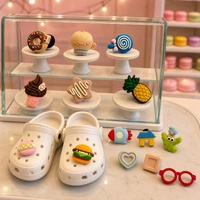 Ensemble de breloques pour chaussures en forme d'animaux mignons, en PVC, personnalisables, décorations d'été pour la plage avec chaînes à boutons, boucles et fleurs pour sabots