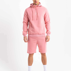 Ensemble survêtement homme automne 100% coton style urbain : sweat à capuche et short, coupe décontractée, respirant - Product Image 1