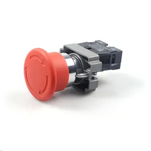 HUAWU XB2-BS542 40mm mushroom pushbutton switch 22mm CE ROHS emergency stop plastic push button switch