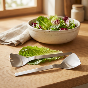 Ensemble de pinces à salade en acier inoxydable résistant à la rouille avec cuillère et fourchette, ustensiles de cuisine et de salle à manger pour salades et plus encore - Product Image 3