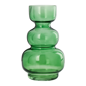 Venta caliente diseño único 9,5 pulgadas de altura Riva Multi bombilla florero de cristal verde florero para decoración del hogar boda sala de estar - Product Image 3