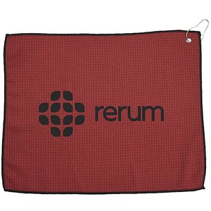 Serviette de golf en tricot gaufré avec logo personnalisé, 15 x 18 pouces, très absorbante, douce, accessoire pour chariot de golf, cadeau promotionnel - Product Image 3