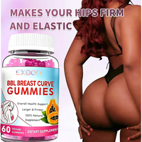 Gummies naturelles pour l'amélioration des fesses et le raffermissement des seins avec Ashwagandha, Tribulus Terrestris et mélange d'adaptogènes végétaux
