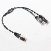 مقسم إيثرنت 1 إلى 2 RJ45 شبكة الإنترنت شبكة LAN كابل الخائن 1 ذكر إلى 2 ذكر