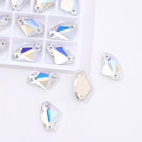 Pierres en cristal K9 de haute qualité, strass en verre colorés en forme de tête de hache, à coudre à la main, pour vêtements, robes, tenues de mariage et projets DIY