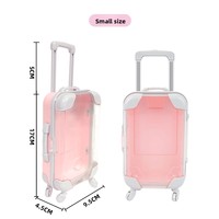 Boîte d'emballage personnalisée en forme de mini valise pour cils en vison véritable, boîte à cils en plastique pour le rangement de cosmétiques