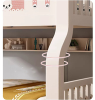 Cama litera moderna de madera maciza de doble altura para apartamentos pequeños infantiles, con almacenamiento multifuncional, cama para padres e hijos