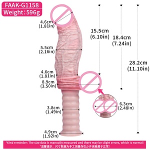 Dildo de Silicona de Doble Capa de 11.1 Pulgadas con Mango Largo, Estimulador de Pene y Ano, Tapón de Masturbación Vaginal, Estimulación del Punto G, Juguete Sexual para Mujeres - Product Image 6