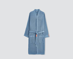 Elegant Summer <strong>White</strong> Knee-Length <strong>Dressing</strong> <strong>Gown</strong> 100% Cotton <strong>Waffle</strong> Weave Bathrobe Good Water Absorption Home Shower Robe-Tan One - Product Image 4