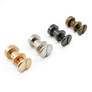 Double-<b>Cap</b> Brass Rivet Studs With Screw For Clothing Accessories Durable Plated Finish KQ-0607 - Product Image 3