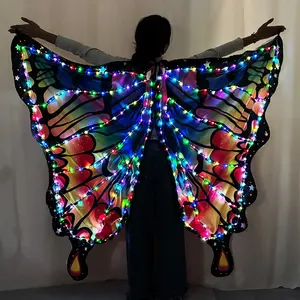 Светящиеся крылья бабочки с LED-подсветкой, костюм-накидка для девочек, нарядные крылья для дня рождения, подарки и сувениры - Product Image 3