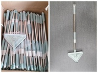 WS431 Serpillère rotative triangulaire facile à utiliser pour les murs, le verre, le bois, avec manche long, serpillère multifonctionnelle absorbante en microfibre