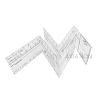 Traceur de navigation pliable en plastique, règle d'étudiant de pilote pliable au format de poche, CNP-3