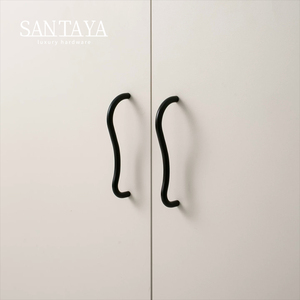 Poignées minimalistes en laiton noir ultra-minces anti-éclaboussures pour portes <span class=keywords><strong>de</strong></span> placards et <span class=keywords><strong>de</strong></span> armoires - Product Image 5