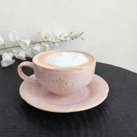 Plateau à tasse en céramique de style européen rétro, gaufré, résistant à la chaleur, passe au lave-vaisselle et au micro-ondes, 250 ml, pour le petit-déjeuner à la maison, le lait, le café
