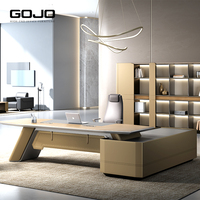 Ensemble de bureau informatique de direction en bois durable et écologique avec fonctions réglables, design moderne et luxueux pour usage commercial