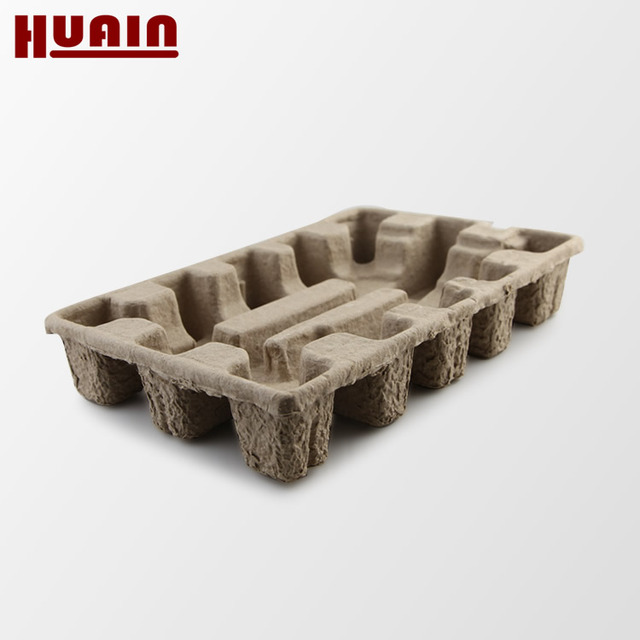 Protective Molded Pulp Wine Shipper Biodegradable Eco-friendly Customized Packaging Tray Carton Box