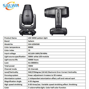 Cabeza Móvil LED CE de 500W Sharpy 3 en 1 BSW con CMY+CTO Lira de <span class=keywords><strong>DJ</strong></span> Cabezal Móvil Wash Spot Profile Luces Equipo de Iluminación para Escenario - Product Image 4