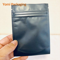 Op voorraad 4x5 inch ritssluitende zwarte matte staande zakken voor voedselverpakkingen met volledig venster