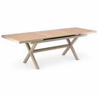 Table coulissante automatique en bois, plastique et aluminium de conception moderne, résistante aux intempéries, pour chambre à coucher, salle à manger, jardin extérieur