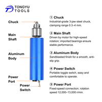 Mini perceuse électrique 12V 0,3-4 mm Mandrin à clé Outil rotatif portable à main avec alimentation à vitesse variable pour la gravure de bricolage