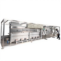 Chaîne de production compacte pour l'abattage de volailles, équipement intégré de traitement de poulets entiers, ligne d'assemblage de type cadre, installation plug-and-play