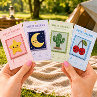 Patchs brodés thermocollants SWEET DREAMS avec bordure découpée, motifs Lune, Étoile, Cactus, Cerises, personnalisables