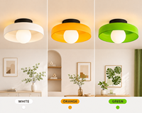 Plafonnier LED circulaire nordique en verre ambré dépoli, économie d'énergie, protection des yeux, pour chambre et bureau, 10 pouces, écoénergétique