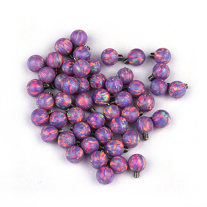 ลูกปัดโอปอลสังเคราะห์แบบเกลียวขนาด 0.9 มม. และ 1.2 มม. ทำจากไทเทเนียม G23 สำหรับเปลี่ยนหัวต่างหู - Product Image 3