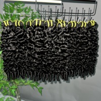 15A En gros, lots de cheveux humains brésiliens bruts non traités, bouclés en spirale birmanes, cuticules alignées, double trame machine, pour revendeurs